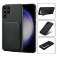 thumbnail image 1 of Case Compatible with Samsung S24 Ultra, Hidden Wallet Credit Card Holder Slot Cover Design Back Pocket Classic Slim Premium Leather Hybrid Protective Bumper for Samsung Galaxy S24 Ultra, Black, 1 of 10