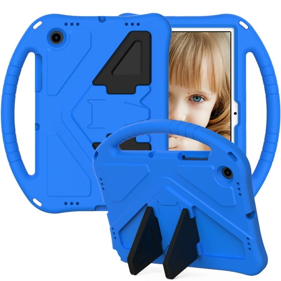 Case Compatible With Samsung Tab A7 10.4"(2020),Kids Friendly,With Handle and Contractible Kickstand,Lightweight Shockproof Anti-fall Rugged EVA Drop-proof Cute Cover Case,Blue