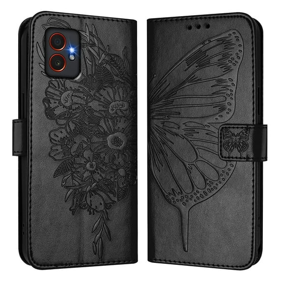 Case Compatible With Samsung Xcover 7 Pro Phone Case PU Leather Flip Wallet Cases butterfly flower with Magnetic Closure Stand Card Holder Shockproof Cover for Girls Women Men-B1