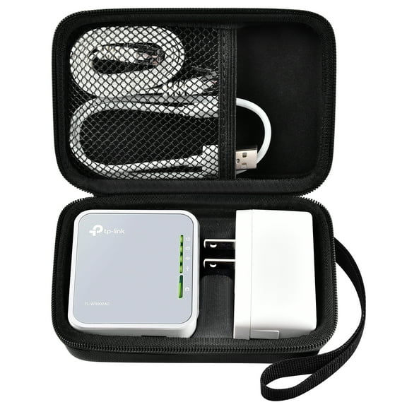 Fleurvie Portable WiFi Router Case for TP-Link AC750 with Hand Strap, Black