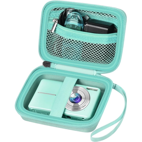 Case Compatible with VAHOIALD FHD 1080P Digital Camera/for CAMKORY Digital Point and Shoot/for KODAK PIXPRO FZ45-BK 16MP Vlogging/for IWEUKJLO/for Nsoela, Holder for SD Card More (Green)