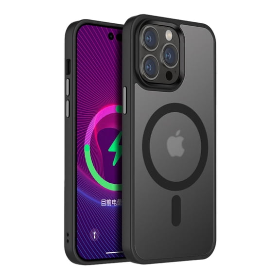 Case Compatible With iPhone 15 Plus Black Ash Deep Space Smart Charging Silicone Cover