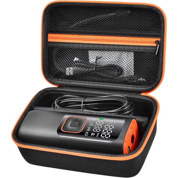 Case Compatible with /for /for /for /for /for Frarome Tire Inflator Portable Air Compressor, Car Air Pump Storage Holder for Air Tube & Accessories (Box Only) - Black
