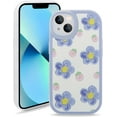 thumbnail image 1 of Case Compatible for iPhone 14, Cute Flower Soft TPU Protective Bumper Cover Women Girls, Blue Floral Pattern Phone Case for iPhone 14 (6.1 inch), 1 of 13
