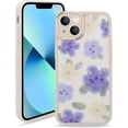 thumbnail image 1 of Case Compatible for iPhone 14, Spring Flower Floral Design for Women Girl Shockproof TPU Bumper Cover for iPhone 14 (6.1 inch), Purple Flower, 1 of 7