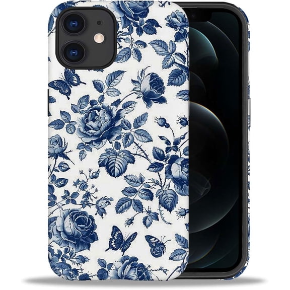Case Compatible with iPhone 11, Peony and Rose Sketch Art Girl Hybrid 2-Layer Hard Shell + Silicone Protective Case -Scratch-Resistant Shockproof for iPhone 11