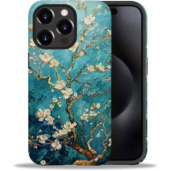 Case Compatible with iPhone 11 Pro Max, Oil Painting Floral Printing Girl Hybrid 2-Layer Hard Shell + Silicone Protective Case -Scratch-Resistant Shockproof for iPhone 11 Pro Max
