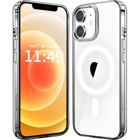 Case Compatible with iPhone 12/12 Pro Case, Compatible with MagSafe Wireless Charging, Transparent Anti-Scratch Back Shockproof Protective Slim Thin Phone Case Cover, Gradient Black