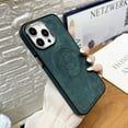 thumbnail image 1 of Case Compatible for iPhone 12, Classic Cute Cat Pattern PU Leather Phone Case with Magnetic Ring Shockproof Protective Phone Case Fits for iPhone 12 Support Wireless Charging, Green, 1 of 10