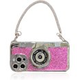 thumbnail image 1 of Case Compatible with iPhone 12,Cute 3D Vintage Camera Phone Case with Hand Strap Unique Cool Silicone TPU Case Shockproof Protective Case Women Girls for iPhone 12, 1 of 14