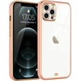 thumbnail image 1 of Case Compatible with iPhone 12 Pro Case Crystal Clear Transparent Design Back Bumper Shockproof Slim Fit Soft TPU Silicone Protective Phone Case Cover for iPhone 12 Pro 6.1 inch, Pink, 1 of 14