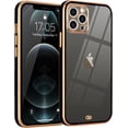thumbnail image 1 of Case Compatible with iPhone 12 Pro Case Crystal Clear Transparent Design Back Bumper Shockproof Slim Fit Soft TPU Silicone Protective Phone Case Cover for iPhone 12 Pro 6.1 inch, Black, 1 of 14
