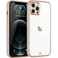 thumbnail image 1 of Case Compatible with iPhone 12 Pro Case Crystal Clear Transparent Design Back Bumper Shockproof Slim Fit Soft TPU Silicone Protective Phone Case Cover for iPhone 12 Pro 6.1 inch, Purple, 1 of 14
