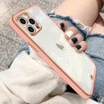 thumbnail image 1 of Case Compatible with iPhone 12 Pro Max Case Crystal Clear Transparent Design Back Bumper Shockproof Slim Fit Soft TPU Silicone Protective Phone Case Cover for iPhone 12 Pro Max, Pink, 1 of 14