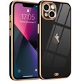 thumbnail image 1 of Case Compatible with iPhone 13 Case Crystal Clear Transparent Design Back Bumper Shockproof Slim Fit Soft TPU Silicone Protective Phone Case Cover for iPhone 13, Black, 1 of 14