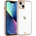 thumbnail image 1 of Case Compatible with iPhone 13 Case Crystal Clear Transparent Design Back Bumper Shockproof Slim Fit Soft TPU Silicone Protective Phone Case Cover for iPhone 13, Purple, 1 of 7