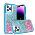 thumbnail image 1 of Case Compatible for iPhone 13 Pro, Bling Sparkly Two-color Glitter Drip Luxury Shiny Sparker Shell, Protective 3 Layer Hybrid Anti-Slick Slim Soft Shockproof Anti-fall Cover,F, 1 of 14