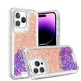 thumbnail image 1 of Case Compatible for iPhone 13 Pro, Bling Sparkly Two-color Glitter Drip Luxury Shiny Sparker Shell, Protective 3 Layer Hybrid Anti-Slick Slim Soft Shockproof Anti-fall Cover,E, 1 of 14