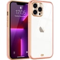 thumbnail image 1 of Case Compatible with iPhone 13 Pro Case Crystal Clear Transparent Design Back Bumper Shockproof Slim Fit Soft TPU Silicone Protective Phone Case Cover for iPhone 13 Pro, Pink, 1 of 7