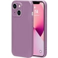 thumbnail image 1 of Case Compatible with iPhone 14 Plus 6.7 Inches, Straight Edge Fine Hole Soft Liquid Silica Gel  Grade Shockproof Fingerprint Protection(Cherry Blossom Purple), 1 of 14