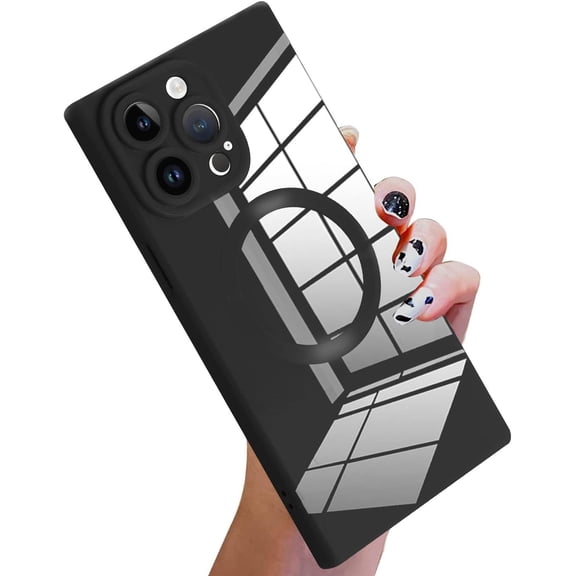 Case Compatible with iPhone 14 Pro Max Luxury Cute Glossy Design Magnetic Case Full-Body Anti-Scratch Shockproof Bumper Protective Cover[Compatible with MagSafe] Black