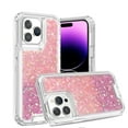 thumbnail image 1 of Case Compatible for iPhone 15 Pro Max, Bling Sparkly Two-color Glitter Drip Luxury Shiny Sparker Shell, Protective 3 Layer Hybrid Anti-Slick Slim Soft Shockproof Anti-fall Cover,C, 1 of 14