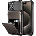 thumbnail image 1 of Case Compatible with iPhone 15 Pro Max with Card Holder 4-Card Dual Layer Heavy Duty Shockproof Wallet Case Hidden Flip Card Slot Protective Hard Cover for iPhone 15 Pro Max 6.7'' Gun Color, 1 of 7