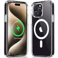 thumbnail image 1 of Case Compatible with iPhone 15 Pro Max Case, Compatible with MagSafe Wireless Charging, Transparent Anti-Scratch Back Shockproof Protective Slim Thin Phone Case Cover, Clear, 1 of 16