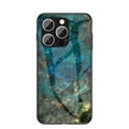 thumbnail image 1 of Case Compatible with iPhone 16, Marble Pattern Temepered Glass Design Scratch-Resistant, TPU Bumper Shock-Proof Anti-Drop Protection, Frame Slightly Convex Protection Case, Green, 1 of 9
