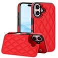thumbnail image 1 of Case Compatible with iPhone 16, Stylish Card Slots Kickstand PU Leather Back Case Magnetic Closure RFID Blocking Drop Protective Shockproof Cover for iPhone 16, Red, 1 of 8