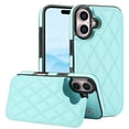 thumbnail image 1 of Case Compatible with iPhone 16, Stylish Card Slots Kickstand PU Leather Back Case Magnetic Closure RFID Blocking Drop Protective Shockproof Cover for iPhone 16, Mint, 1 of 8