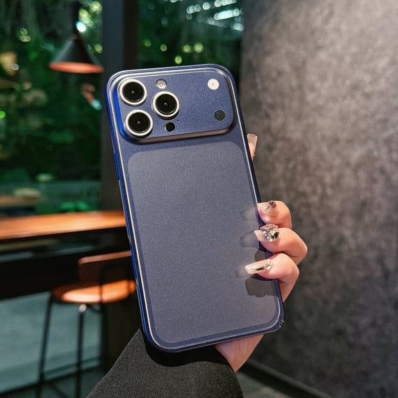 Case Compatible with iPhone 17 Pro Max, Metal Bumper Frame Case + PC Back, Luxury Ultra Thin Lightweight Shockproof Drop Protective Scratch-resistant Anti-Slip Phone Case Cover, Blue