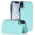thumbnail image 1 of Case Compatible with iPhone XR, Stylish Card Slots Kickstand PU Leather Back Case Magnetic Closure RFID Blocking Drop Protective Shockproof Cover for iPhone XR, Mint, 1 of 8