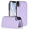 thumbnail image 1 of Case Compatible with iPhone XR, Stylish Card Slots Kickstand PU Leather Back Case Magnetic Closure RFID Blocking Drop Protective Shockproof Cover for iPhone XR, Purple, 1 of 8