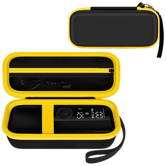 Case Compatible with Airmoto Portable Air Pump 120 PSI Air Compressor, Car Tire Inflator Storage Bag for Accessories-Black+ Yellow Zipper