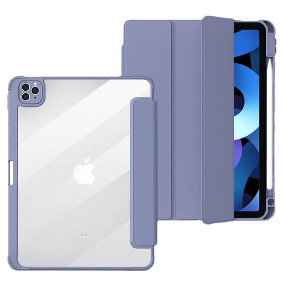 Case Compatible with IPad2017/18(9.7Inch）, Soft TPU Cover Trifold Stand with Pencil Holder, Auto Wake/Sleep, Purple
