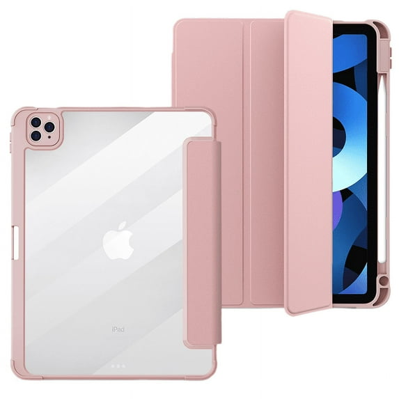 Case Compatible with IPad2019/20/21 (10.2Inch), Soft TPU Cover Trifold Stand with Pencil Holder, Auto Wake/Sleep, Pink
