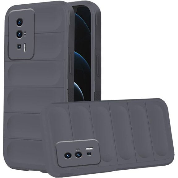 Case Compatible with Poco F5 Pro Case Shockproof, Soft TPU Slim Poco F5 Pro Case for Women Men Anti-Scratch Protective Phone Case (Grey)