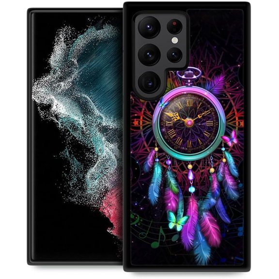 Case Compatible with Samsung Galaxy S23 Ultra, Dream Catcher Clock Soft TPU Anti-Fall Anti-Scratch 360 Degree All-Round Protection Cover