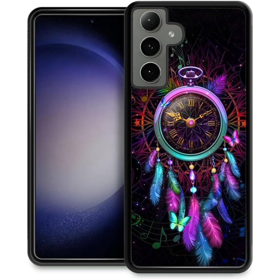Case Compatible with Samsung Galaxy S24, Dream Catcher Clock Soft TPU Anti-Fall Anti-Scratch 360 Degree All-Round Protection Cover
