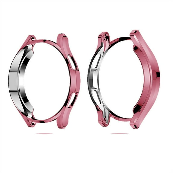 Case Compatible with Samsung Galaxy Watch 4 44mm /40mm TPU Plated all-around Anti-fall Screen protector cover for Galaxy Watch 4 -pink gold 44mm