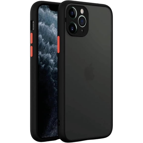 Case Compatible with iPhone 11 Black Matte Hard Use Camera Protector