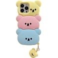 thumbnail image 1 of Case Compatible with iPhone 12 Pro Max Kawaii Phone Cases Creative Cartoon Bear iPhone Case Cute Shockproof Protective Case Cover with Keychain, 1 of 14