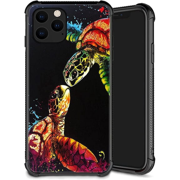 Case Compatible with iPhone 13 Pro Max,Pattern Plexiglass Cover for Boys Girls,Shockproof Anti-Scratch Drop Protection,Sea Turtles