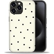 Case Compatible with iPhone 14 Pro Max,Girl Hybrid 2-Layer Hard Shell + Silicone Protective Case -Scratch-Resistant Shockproof- Black and White Dots