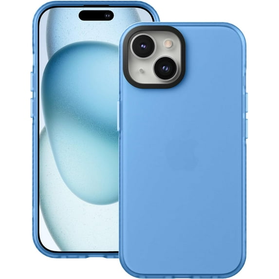 Case Compatible with iPhone 15 (6.1-inch) Matte Translucent Phone Case for Men, Women, Girls, Thin Back Cover, Blue