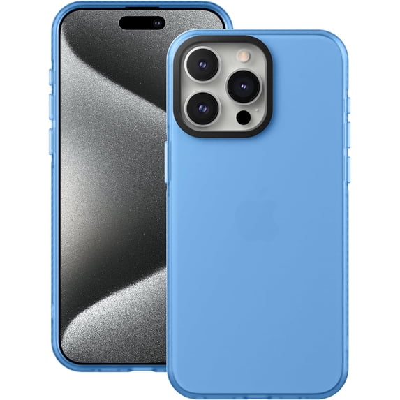 Case Compatible with iPhone 15 Pro (6.1-inch) Matte Translucent Phone Case for Men, Women, Girls, Thin Back Cover, Blue