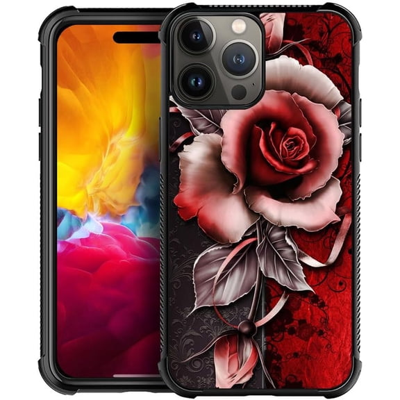 Case Compatible with iPhone 15 Pro Max, Cases for Women Girl, Shockproof Anti-Scratch Cover, Fantasy Rose