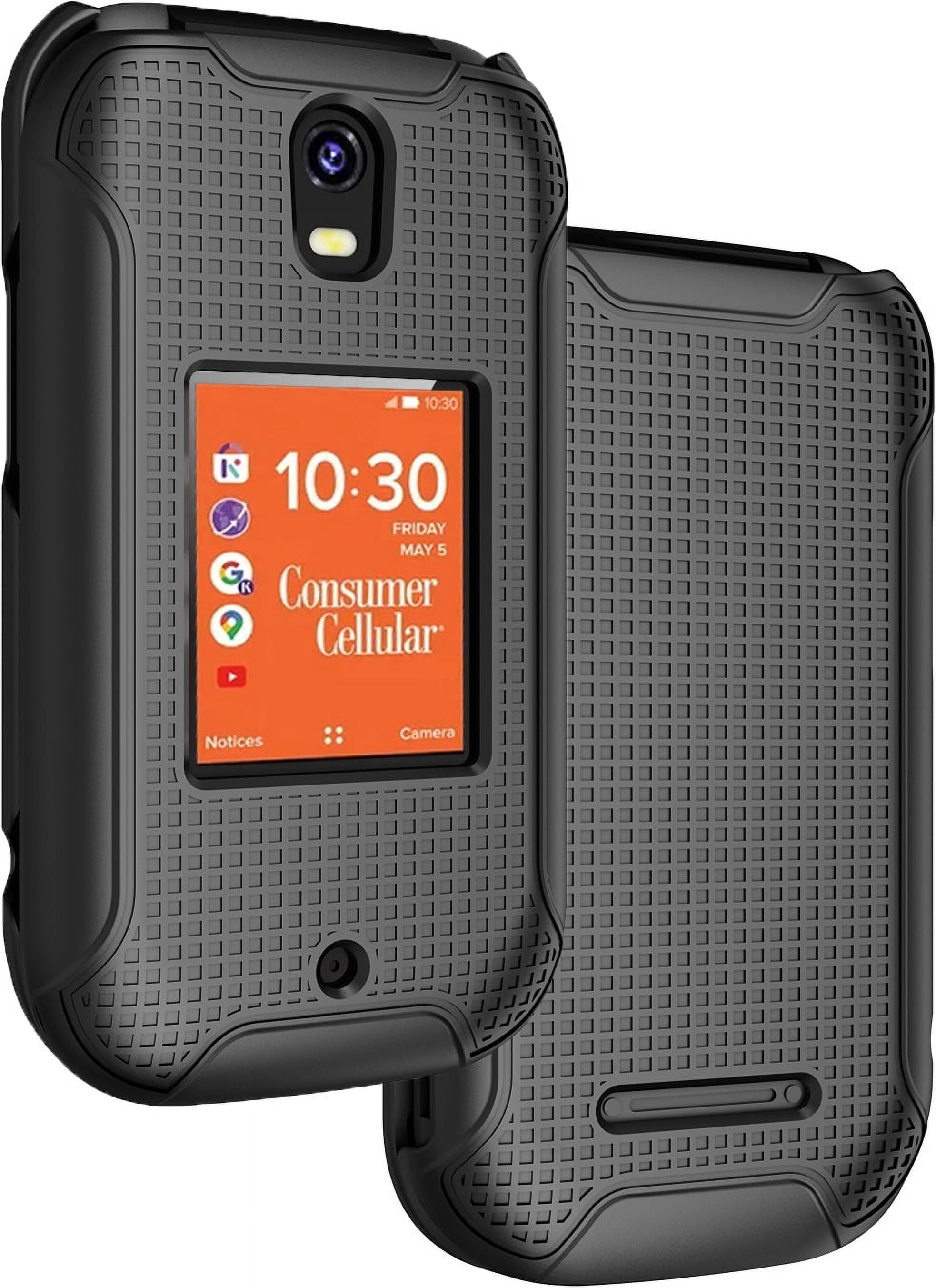 Case for Consumer Cellular Iris Flip Phone, Nakedcellphone Slim Hard Shell Protector Cover [Anti