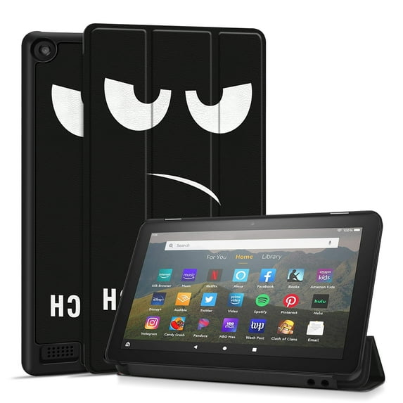 Case Cover for Amazon Kindle Fire 7 Tablet 9th & 7th Generation, Smart Slim PU Leather Protective Sleeve with Auto Sleep/Wake, Flip Stand f/ 7-Inch Display 2019 2017 Release Gen (Don't Touch)